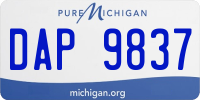 MI license plate DAP9837