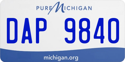 MI license plate DAP9840