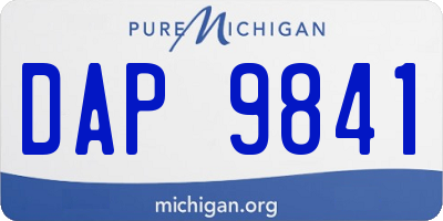 MI license plate DAP9841