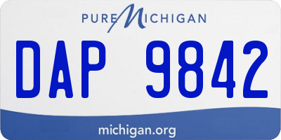 MI license plate DAP9842