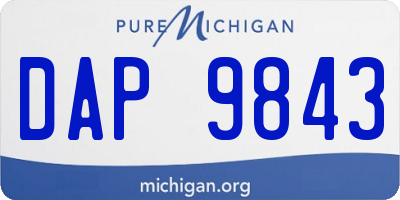 MI license plate DAP9843