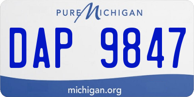 MI license plate DAP9847