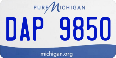 MI license plate DAP9850