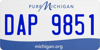 MI license plate DAP9851