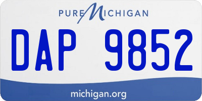 MI license plate DAP9852