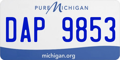 MI license plate DAP9853