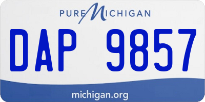 MI license plate DAP9857