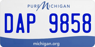 MI license plate DAP9858