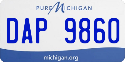 MI license plate DAP9860