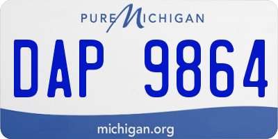 MI license plate DAP9864