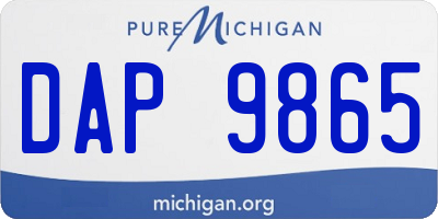 MI license plate DAP9865