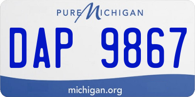 MI license plate DAP9867