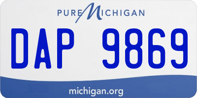 MI license plate DAP9869