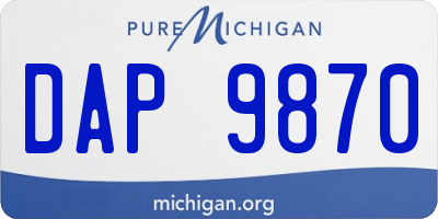 MI license plate DAP9870