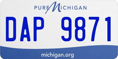 MI license plate DAP9871