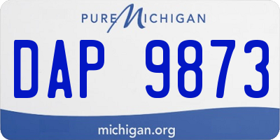 MI license plate DAP9873