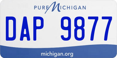 MI license plate DAP9877