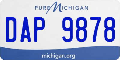 MI license plate DAP9878