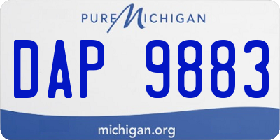 MI license plate DAP9883