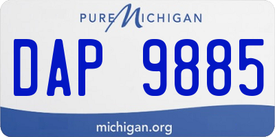 MI license plate DAP9885