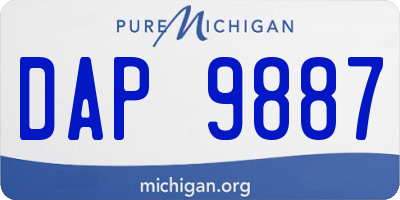 MI license plate DAP9887