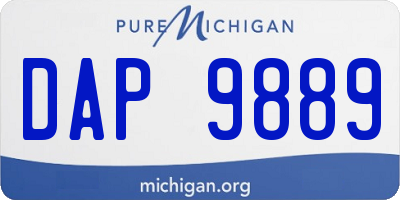 MI license plate DAP9889