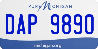 MI license plate DAP9890