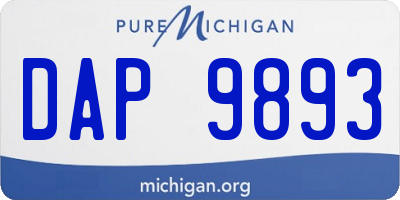 MI license plate DAP9893