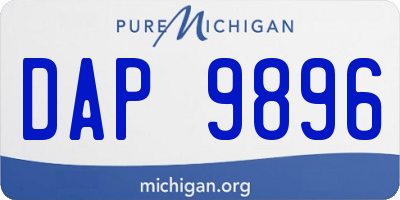 MI license plate DAP9896