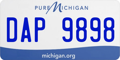 MI license plate DAP9898