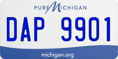 MI license plate DAP9901