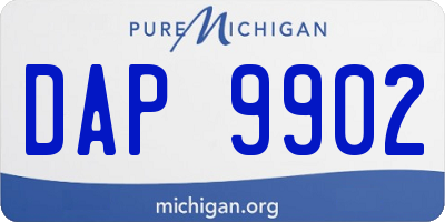 MI license plate DAP9902
