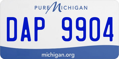 MI license plate DAP9904