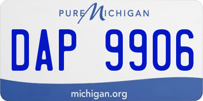MI license plate DAP9906