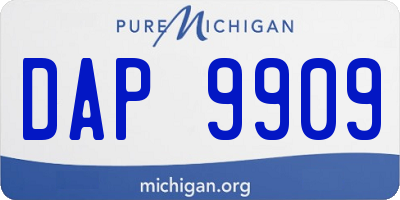 MI license plate DAP9909