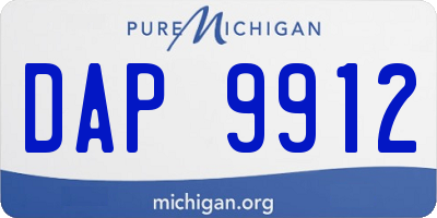 MI license plate DAP9912