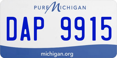 MI license plate DAP9915