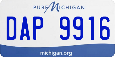 MI license plate DAP9916