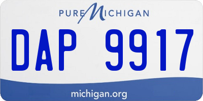 MI license plate DAP9917