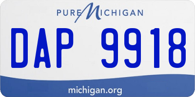 MI license plate DAP9918