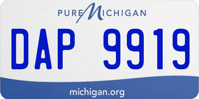 MI license plate DAP9919