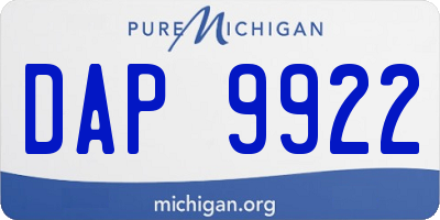 MI license plate DAP9922