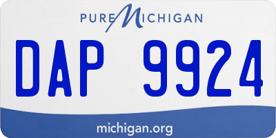 MI license plate DAP9924