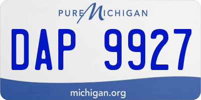 MI license plate DAP9927