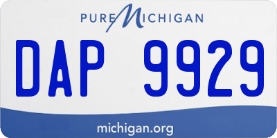 MI license plate DAP9929