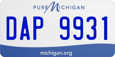 MI license plate DAP9931