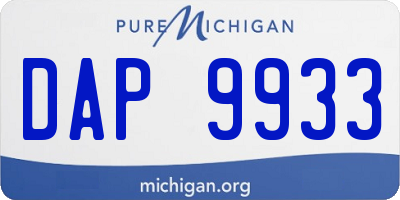MI license plate DAP9933