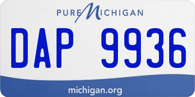 MI license plate DAP9936