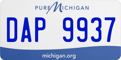MI license plate DAP9937