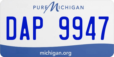 MI license plate DAP9947